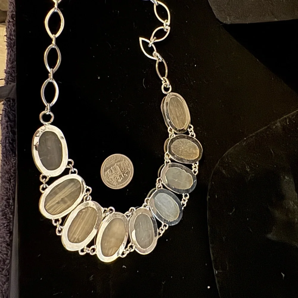 Elegant sterling Silver‎ and selenite Necklace